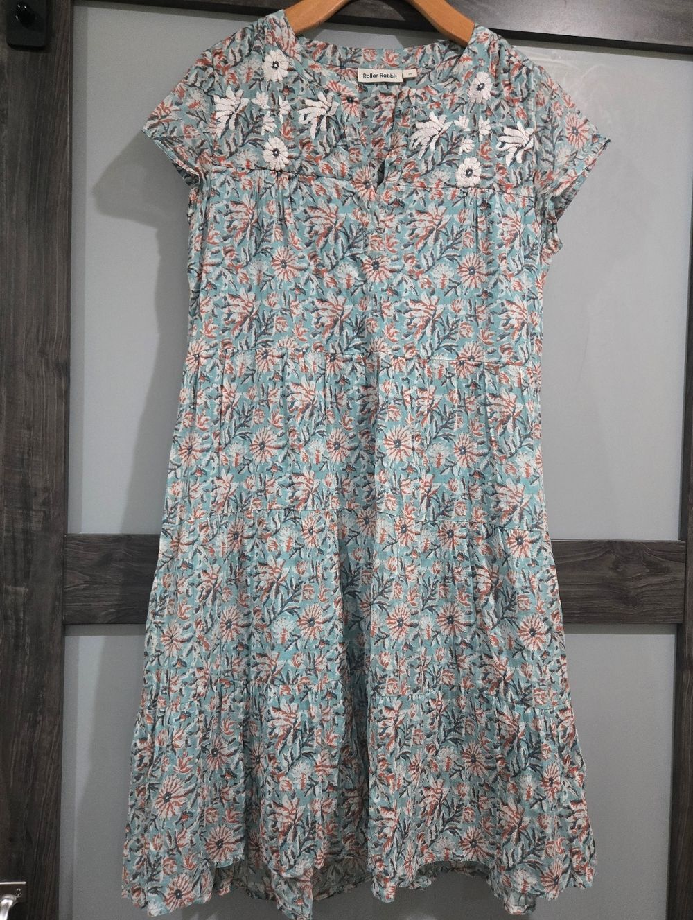 Roller Rabbit Pippa Floral Flowers Embroidered Cotton dress XS